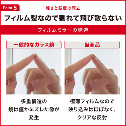 割れない鏡 立て掛け/壁掛けタイプ